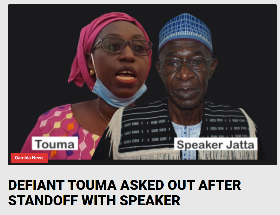 DEFIANT TOUMA ASKED OUT AFTER STANDOFF WITH SPEAKER